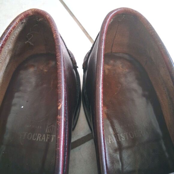 Johnston & Murphy Aristocraft Tassel Leather Loafers Mens 8 Dress Shoes Burgundy main image 5